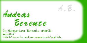 andras berente business card